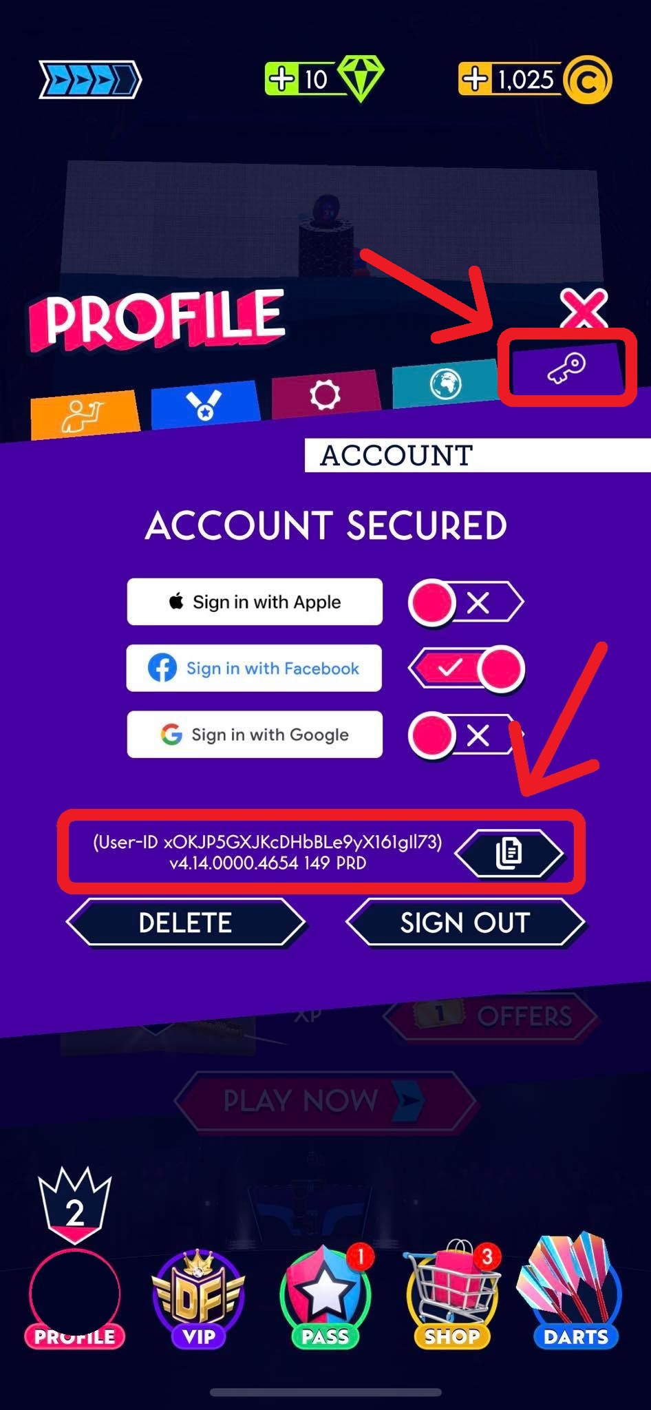 How to find your User ID in Darts of Fury Yakuto Help and Support